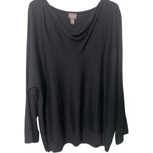 Chico's Sweater NWT Size 4 (2x) Grey Touch Of Cashmere Luxurious Drape Neck